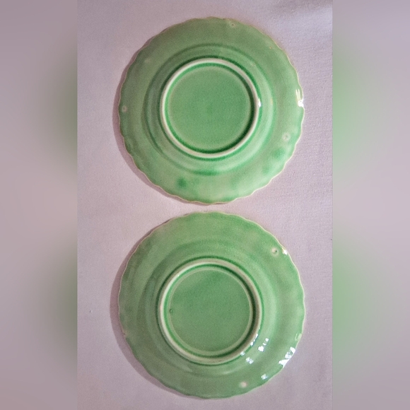 Pair Edwin Knowles Celadon Green Plates - 1934 - Picture 7 of 9